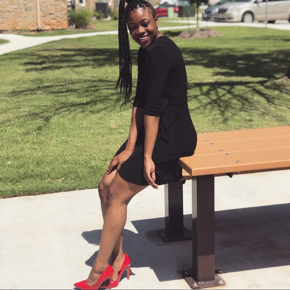 Classic black skater dress